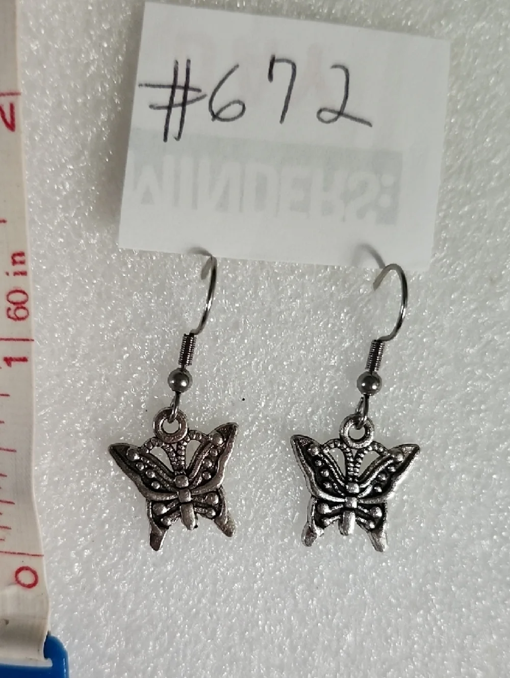 Hand Crafted Silver Butterfly Drop Earrings for Women